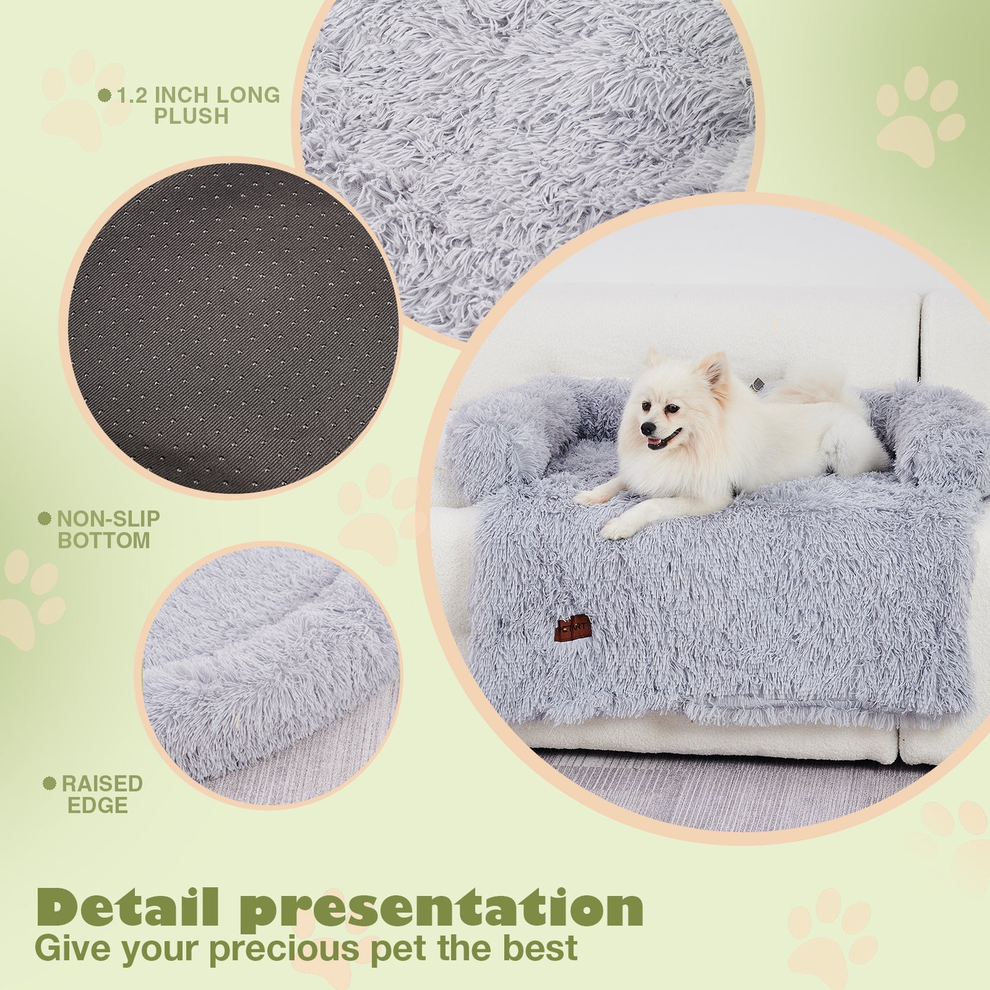 Dog Couch Bed Mat - Fluffy Plush Dog Sofa Bed With Blancket ,Pet Furniture Protector With Removable Washable Cover For Medium And Large Dogs, For Indoor, Outdoor, And Car Use