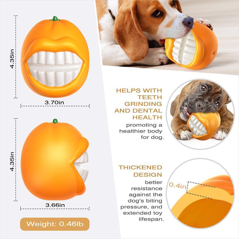 PROKEl Dog Toys Squeak Chew Toys Tough Ballfor Medium Large Extra Aggressive ChewersringDogs Breed Interactive Enduring IndestructibleSqueaky Toy Training Fetch Orange Plainindestructible Dogtoy Squea