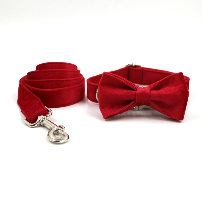 Plaid Dog Collar Print Bow Tie Bow Set