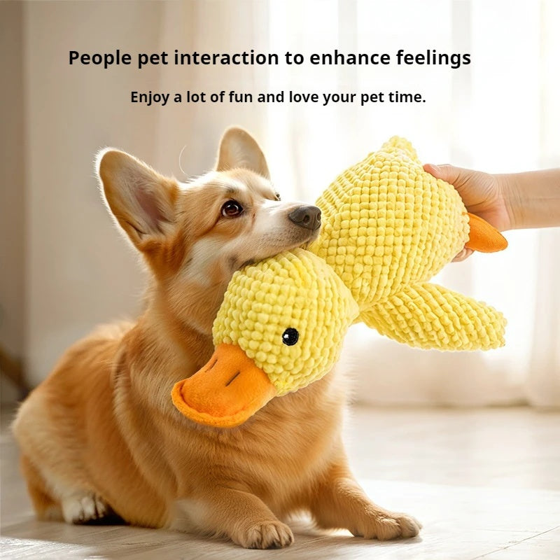 Pet Plush Toy Dog Calming Duck Stuffed Duck Toys Chew Toy Squeaky For Puppy Pet Teeth Cleaning Chew Pillow Toy Pet Supplies