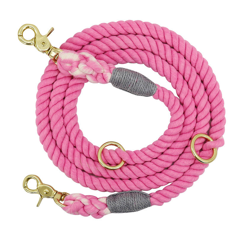 Multi-color cotton pet long leash dog leash