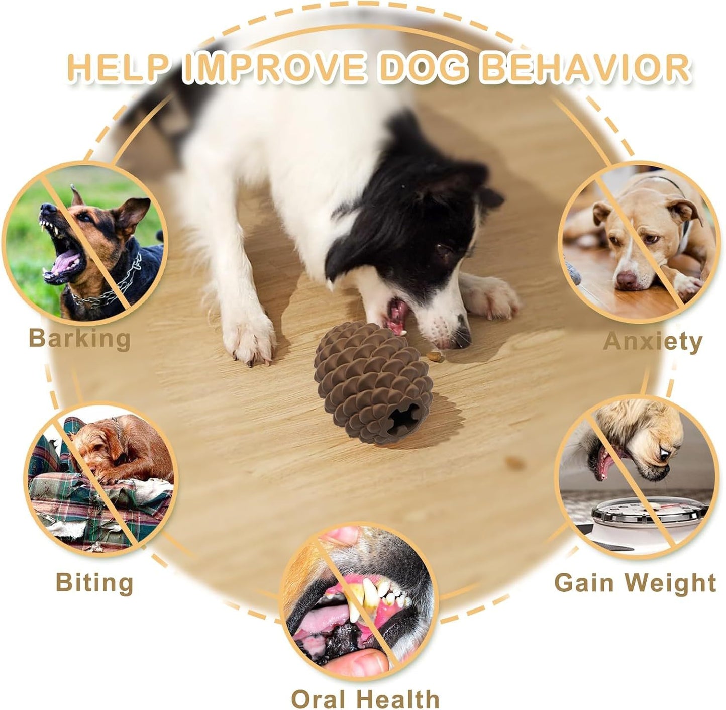 Pine Cone Tough Dog Toys For Aggressive Chewers Dog Chew Toys With Interactive Dog Treat Dispenser Indestructible Dog Toy For Medium Large Dogs  Heavy Duty Dog Presents