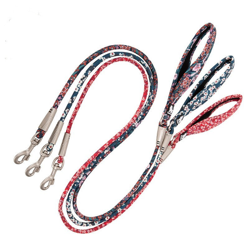 Outdoor Pet Dog Floral Round Hand Holding Rope