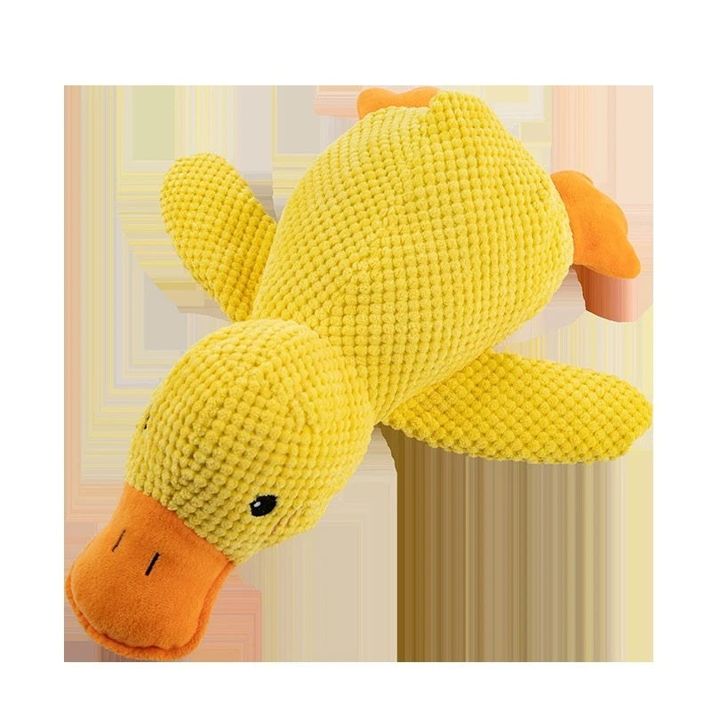 Pet Plush Toy Dog Calming Duck Stuffed Duck Toys Chew Toy Squeaky For Puppy Pet Teeth Cleaning Chew Pillow Toy Pet Supplies