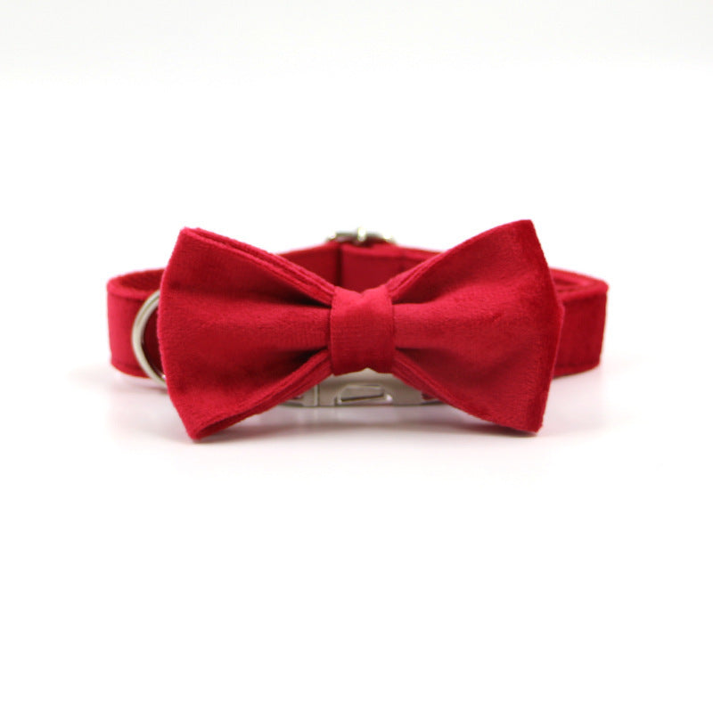 Plaid Dog Collar Print Bow Tie Bow Set