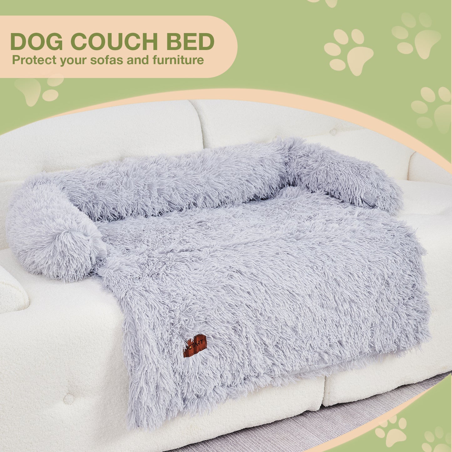 Dog Couch Bed Mat - Fluffy Plush Dog Sofa Bed With Blancket ,Pet Furniture Protector With Removable Washable Cover For Medium And Large Dogs, For Indoor, Outdoor, And Car Use