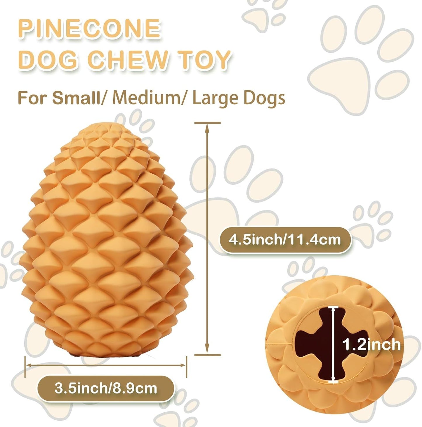 Pine Cone Tough Dog Toys For Aggressive Chewers Dog Chew Toys With Interactive Dog Treat Dispenser Indestructible Dog Toy For Medium Large Dogs  Heavy Duty Dog Presents