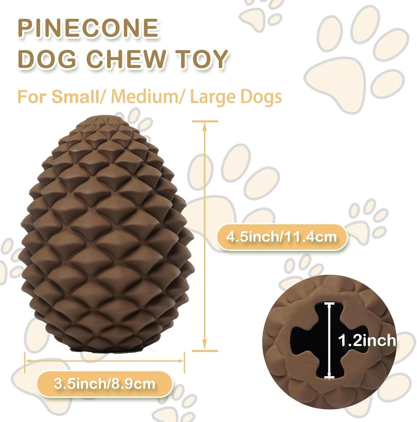 Pine Cone Tough Dog Toys For Aggressive Chewers Dog Chew Toys With Interactive Dog Treat Dispenser Indestructible Dog Toy For Medium Large Dogs  Heavy Duty Dog Presents