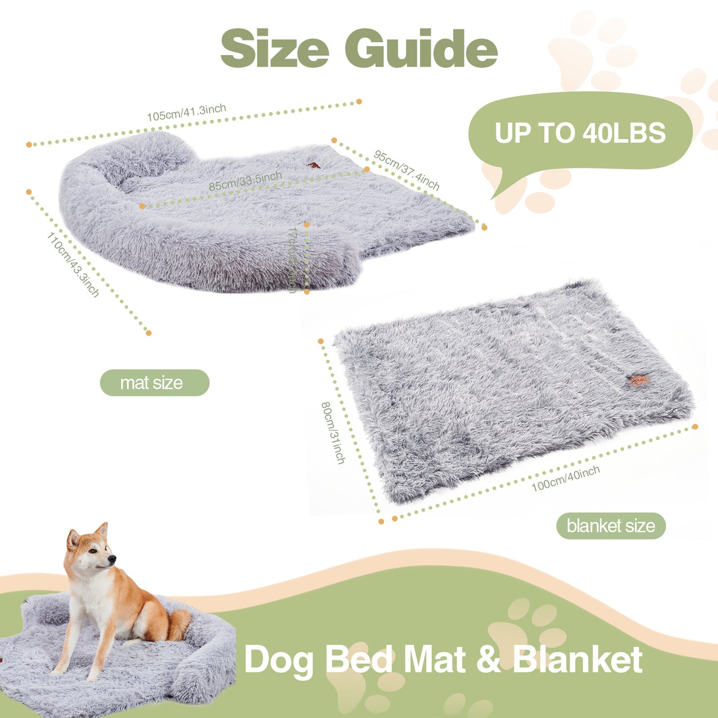 Dog Couch Bed Mat - Fluffy Plush Dog Sofa Bed With Blancket ,Pet Furniture Protector With Removable Washable Cover For Medium And Large Dogs, For Indoor, Outdoor, And Car Use