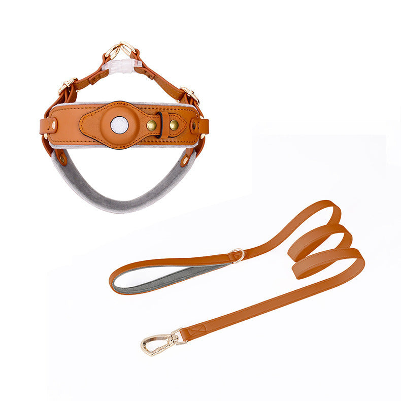 Chest Back Airtag Positioning With Dog Traction Rope