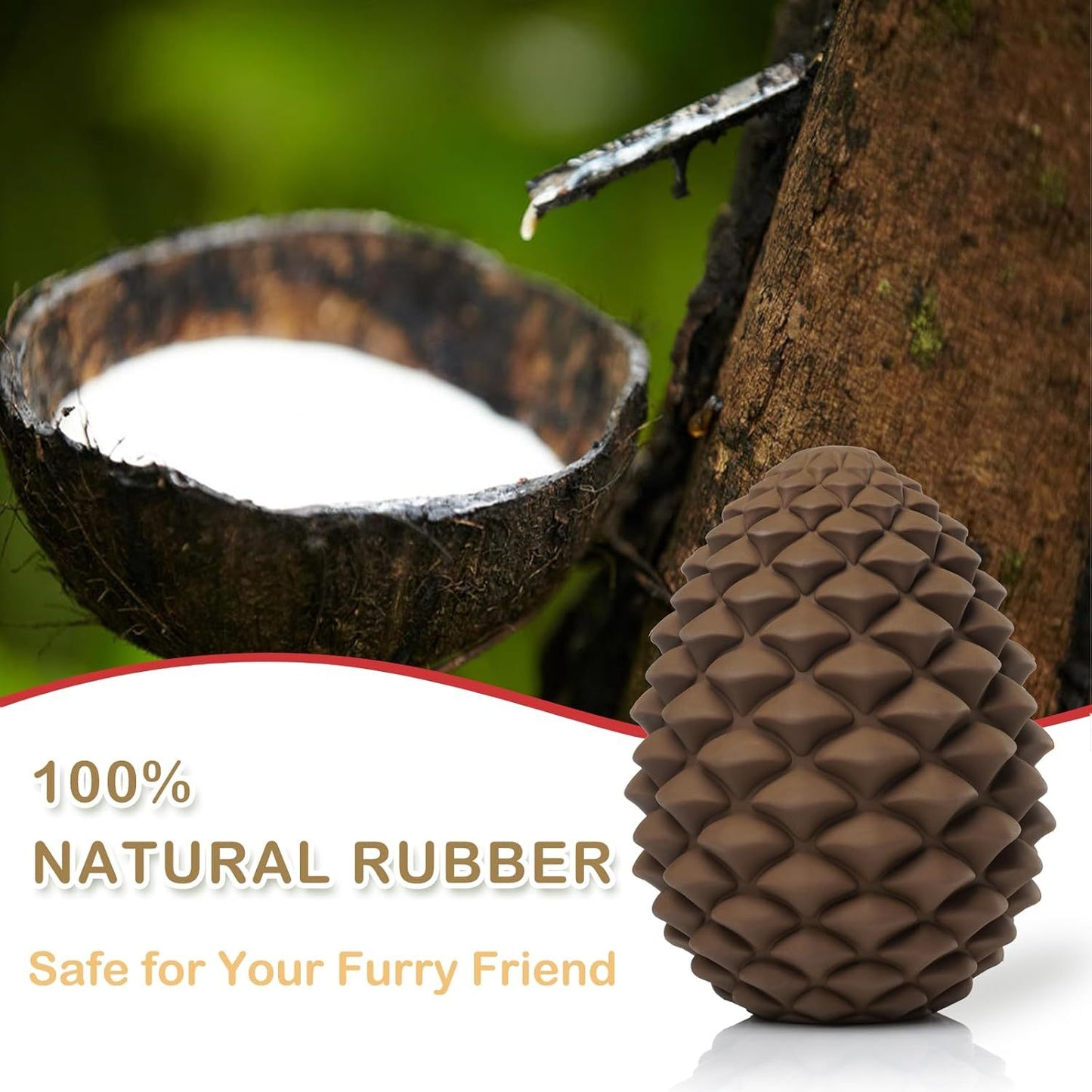 Pine Cone Tough Dog Toys For Aggressive Chewers Dog Chew Toys With Interactive Dog Treat Dispenser Indestructible Dog Toy For Medium Large Dogs  Heavy Duty Dog Presents