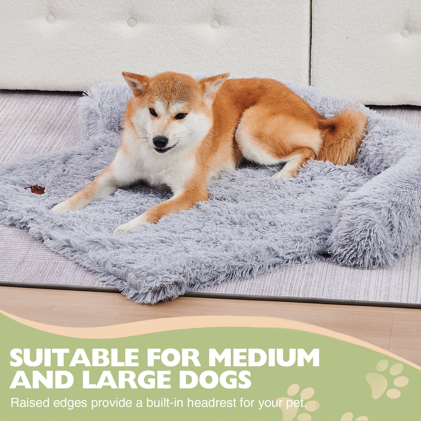 Dog Couch Bed Mat - Fluffy Plush Dog Sofa Bed With Blancket ,Pet Furniture Protector With Removable Washable Cover For Medium And Large Dogs, For Indoor, Outdoor, And Car Use