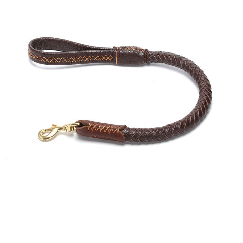 Leather Dog Leash Medium And Large Anti-breakaway Chain