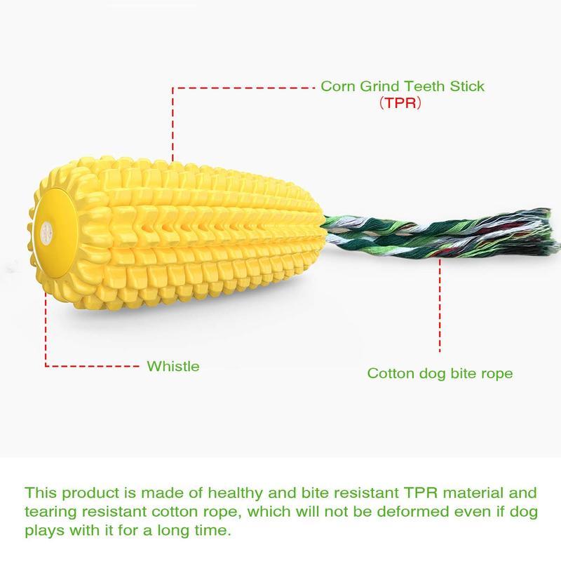 PROKEl Dog Chew Toys Corn Stick Toy For Smal  MediumLarge Breed 5.8   Squeak Corn Stick Ropetoy